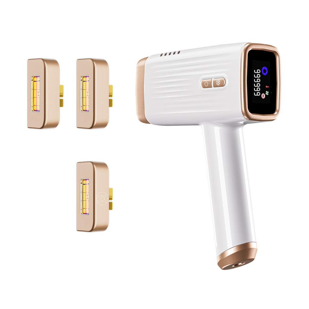 جهاز KinseiBeauty E3 لإزالة الشعر بالليزر المنزلي مع 4 عدسات قابلة للتبديل | 4 ملايين ومضة ليزر | مع عدسة إضافية هدية