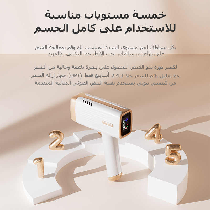 جهاز KinseiBeauty E3 لإزالة الشعر بالليزر المنزلي مع 1 عدسة قابلة للتبديل | 1 مليون ومضة ليزر