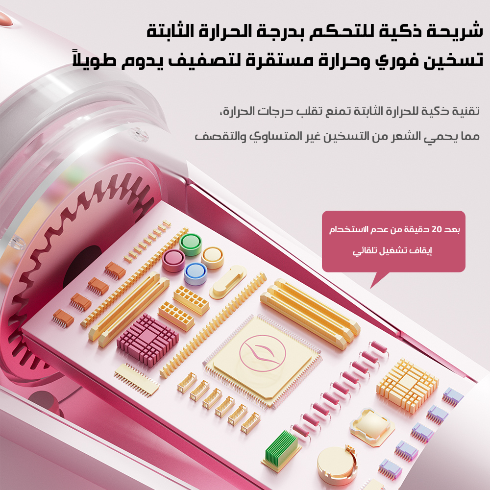 KinseiBeauty HB04 |  مكواة تجعيد الشعر الأوتوماتيكية – 3 مستويات حرارة لجميع أنواع الشعر، 3 أوضاع تجعيد، أكثر من 200 مليون أيون سالب، ترطيب مضاعف وعناية عميقة لتصفيف سريع وسهل